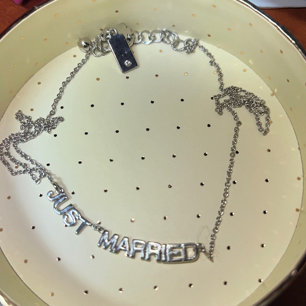 Silver never worn Kate spade Just Married necklace